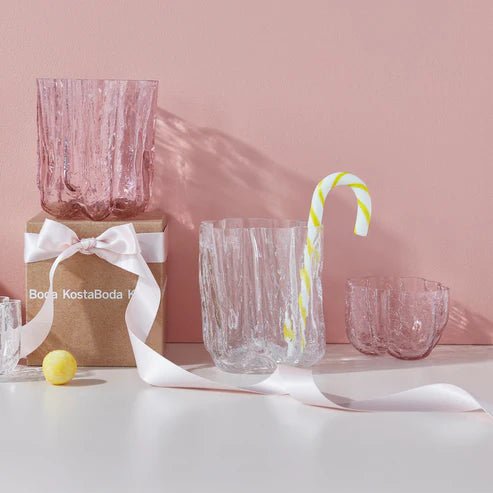 Crackle Bowl/Votive Pink No reviews Kosta Boda - Crystal House