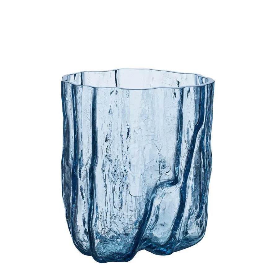 Crackle Circular Vase Tall Kosta Boda