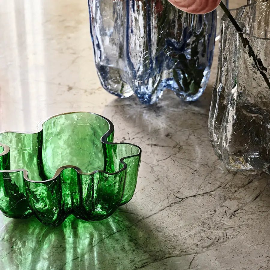 Crackle Green Bowl Kosta Boda