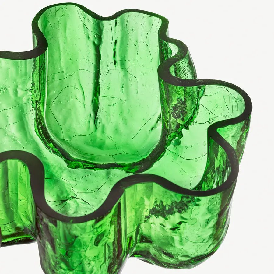 Crackle Green Bowl Kosta Boda
