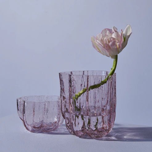 Crackle Vase Pink Small Kosta Boda - Crystal House