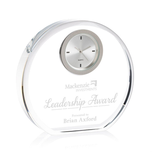 Cranberry Crystal Desk Clock – Luxury Optic Crystal Gift crystal edge - Crystal House
