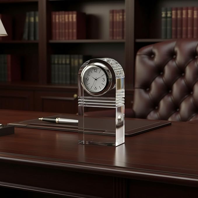 Crystal Clock Office Table Decor Luxury Gift Crystal House - Crystal House