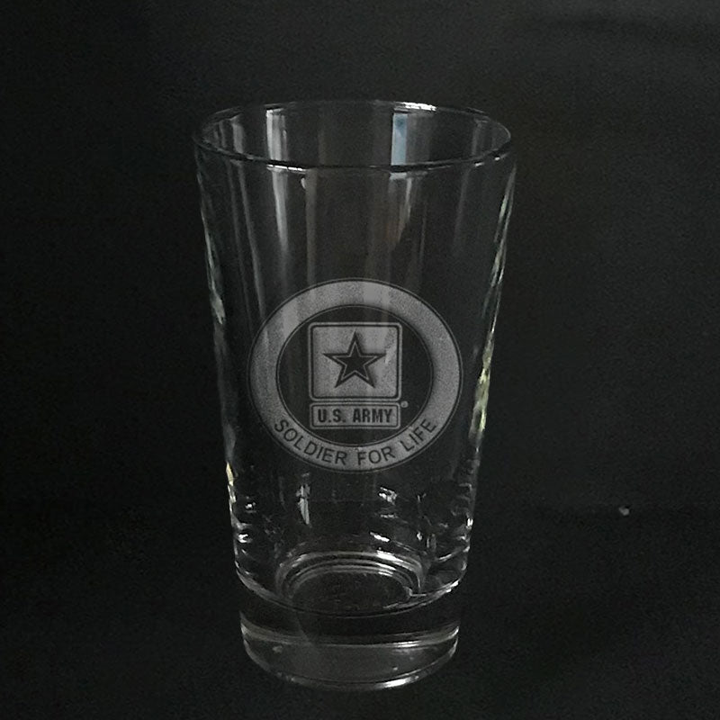 US Army  soldier for life -pint glass Crystal House