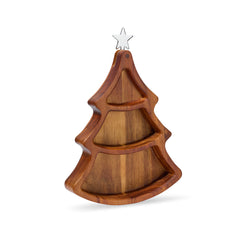 Christmas Tree Serving Dish w/Spoon Crystal House