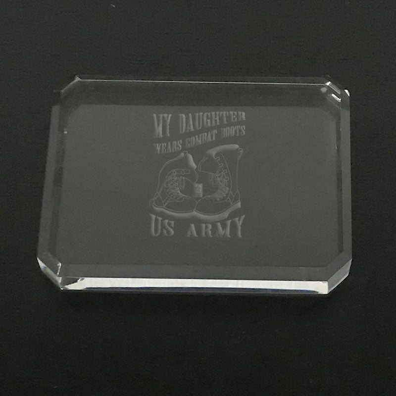 customized army boots-paperweight Crystal House