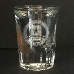 US Army Retired soldier for life - shot glass Crystal House