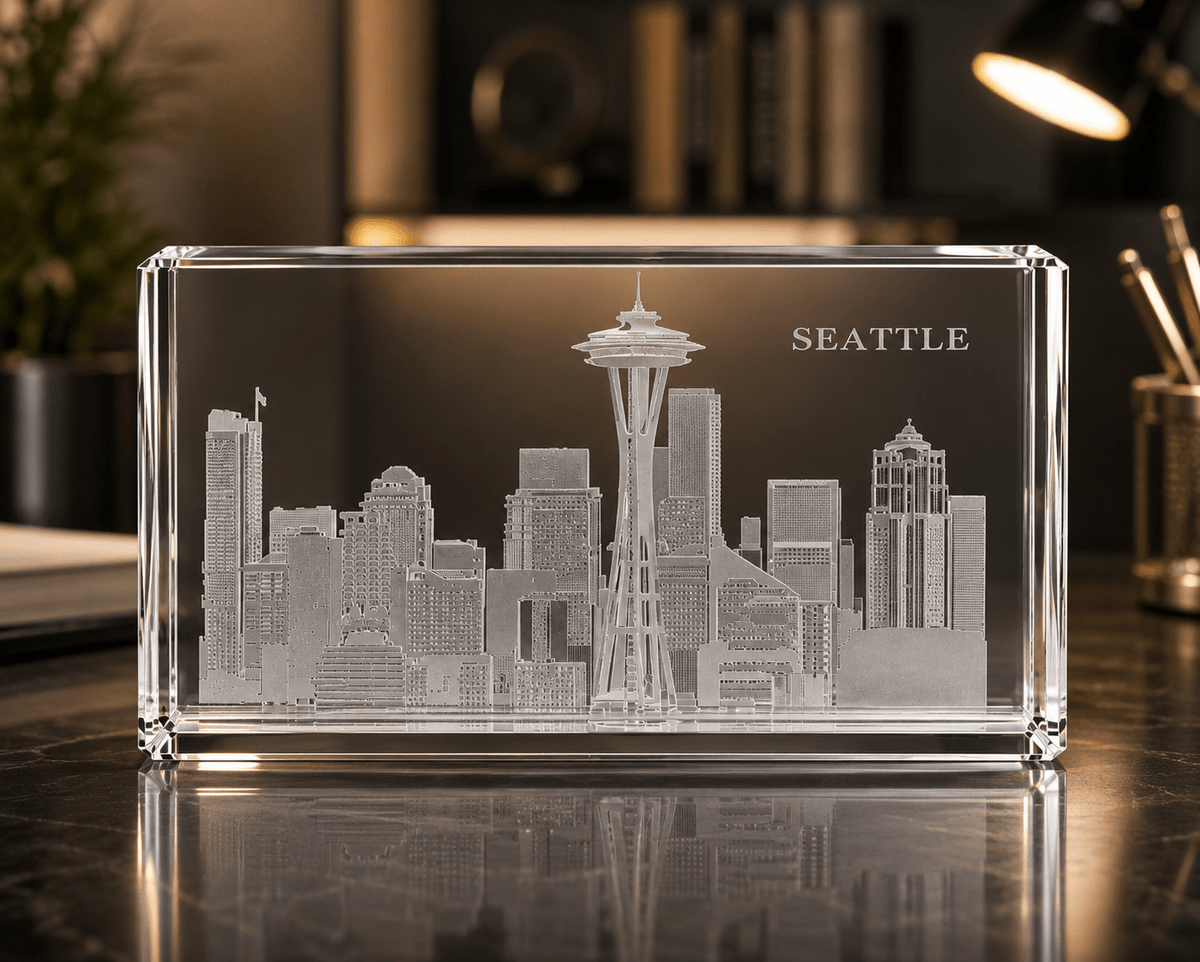 Crystal House Paperweight Fine Crystal with Deep Engraving Premium Luxury Gift Office Decor Crystal House - Crystal House