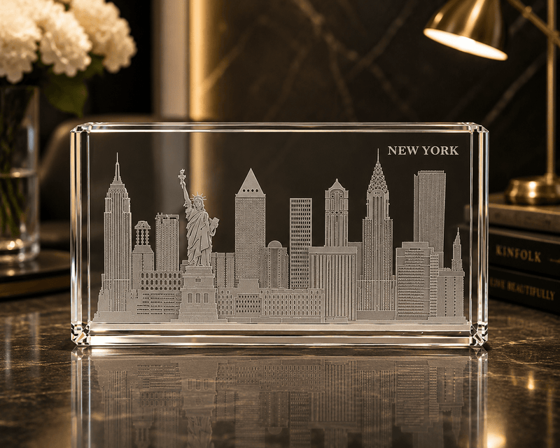 Crystal House Paperweight Fine Crystal with Deep Engraving Premium Luxury Gift Office Decor Crystal House - Crystal House