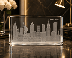 Crystal House Paperweight Fine Crystal with Deep Engraving Premium Luxury Gift Office Decor Crystal House - Crystal House