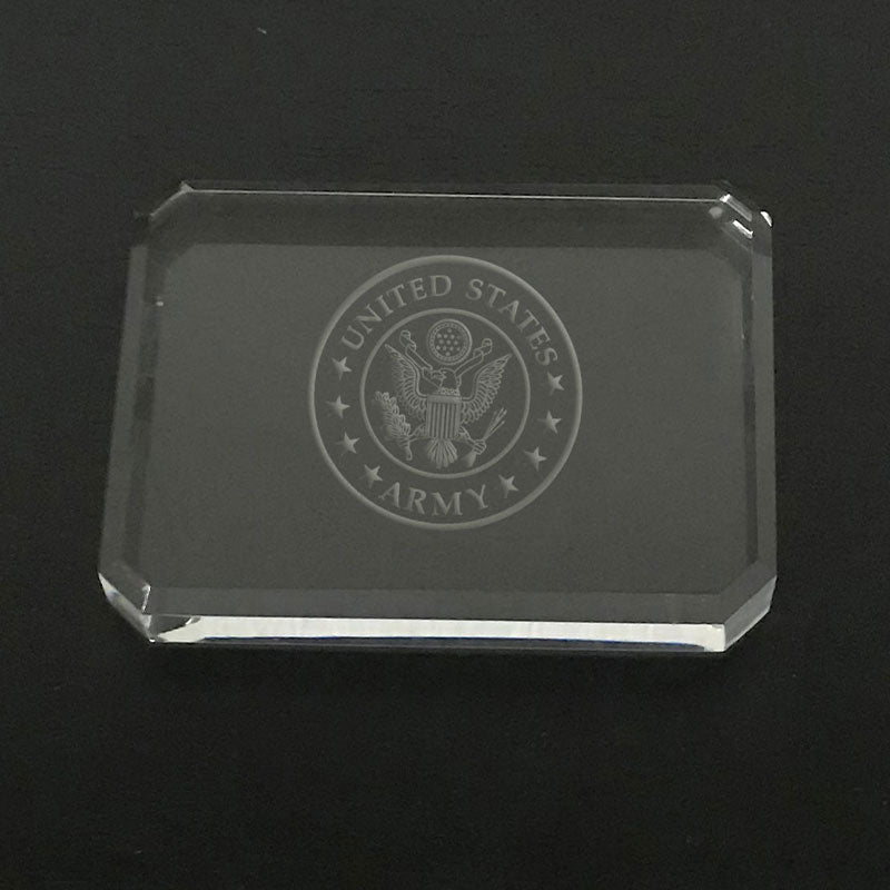 US Army logo-paperweight Crystal House