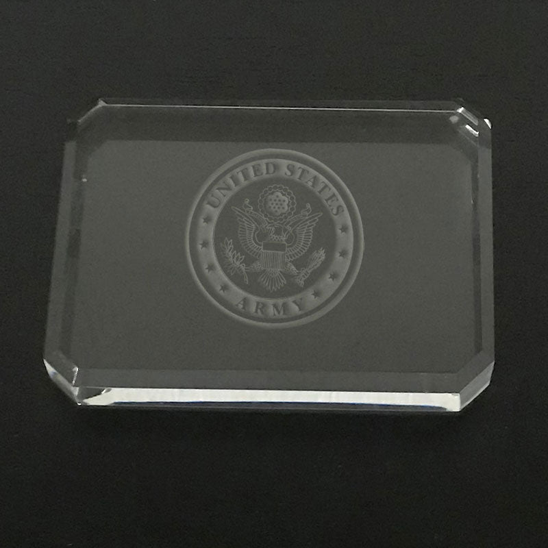 US Army logo-paperweight Crystal House