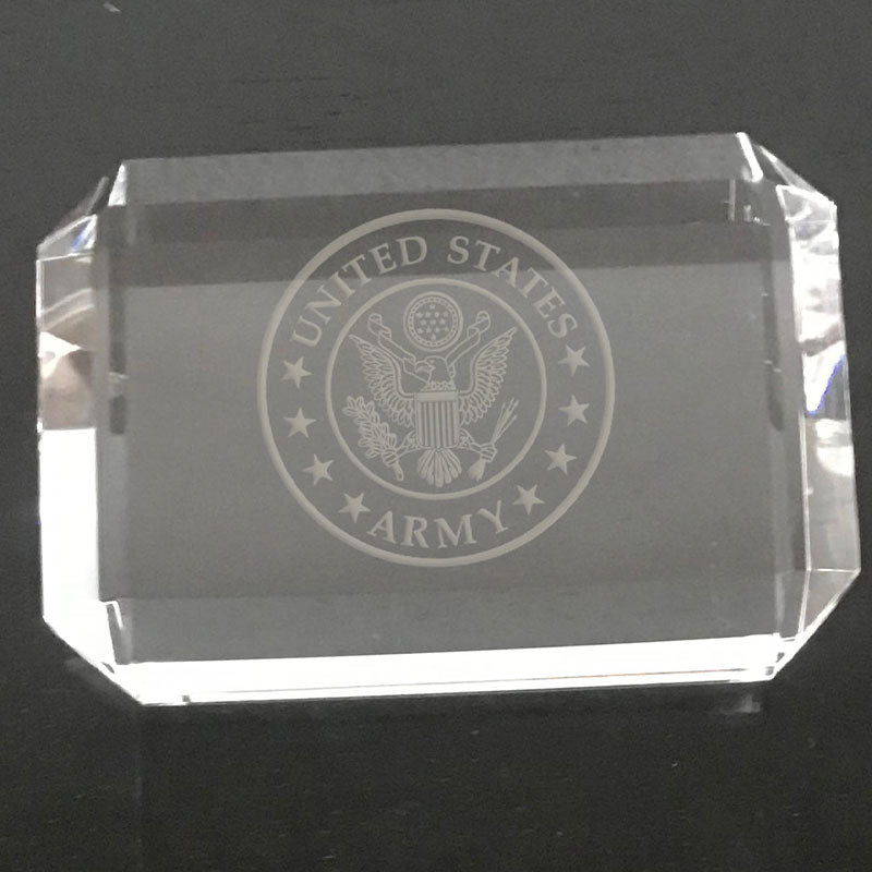 US Army logo-paperweight Crystal House