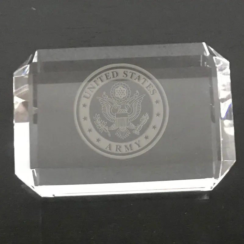 US Army logo-paperweight Crystal House