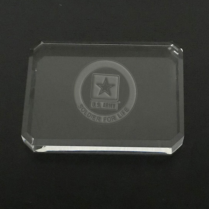 US Army soldier -paperweight Crystal House