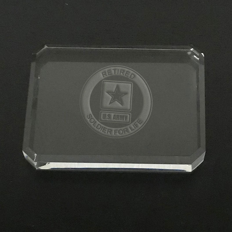 US Army soldier -paperweight Crystal House