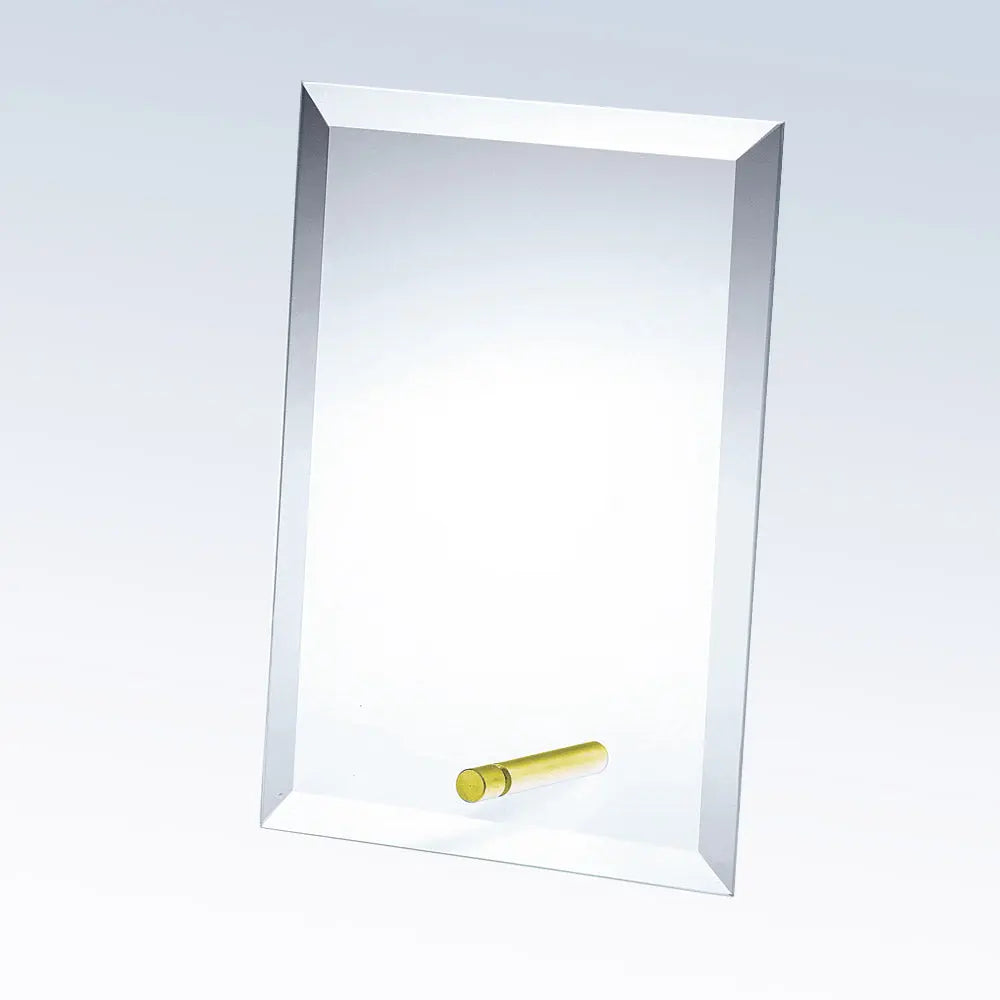 BEVELED RECTANGLE GLASS W/ BRASS POLE - Crystal House