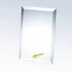 BEVELED RECTANGLE GLASS W/ BRASS POLE - Crystal House