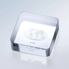 SQUARE PAPERWEIGHT - Crystal House