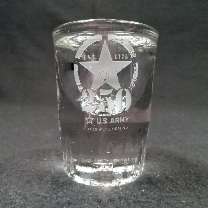 US Army 250th Anniversary Shot Glass - Limited Edition - PAIR Crystal House
