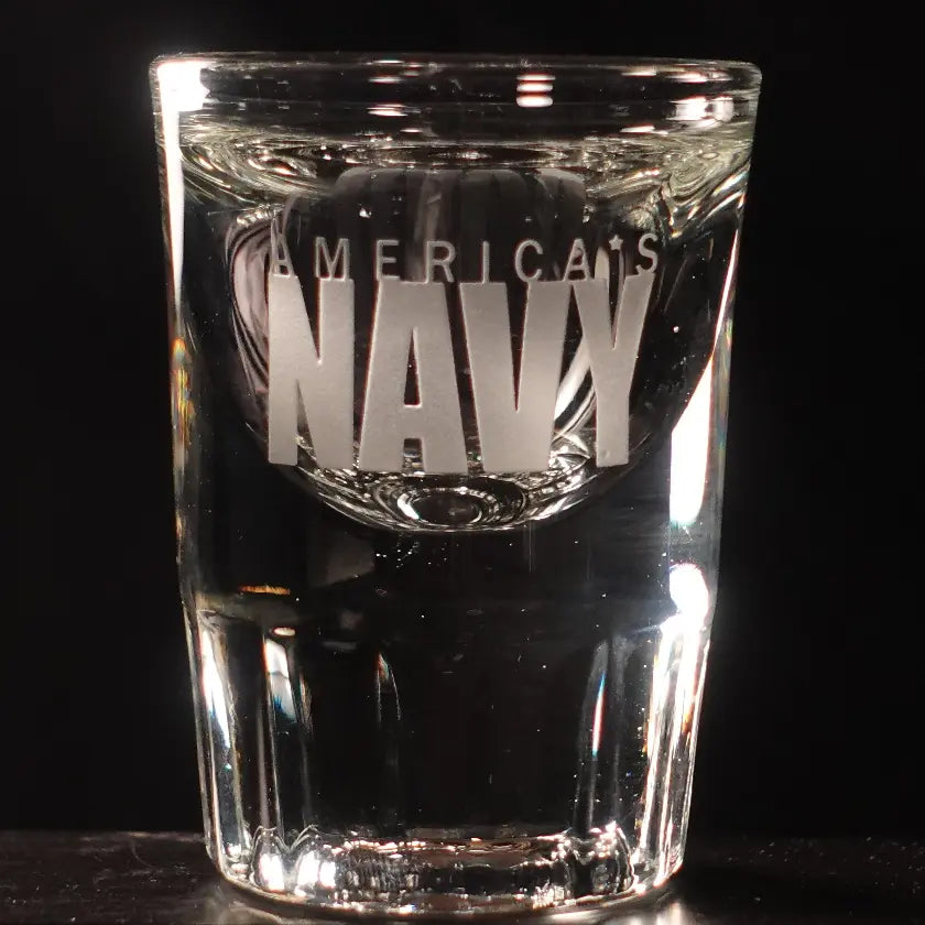 Americas Navy Fluted Shot Glass (PAIR) Crystal House