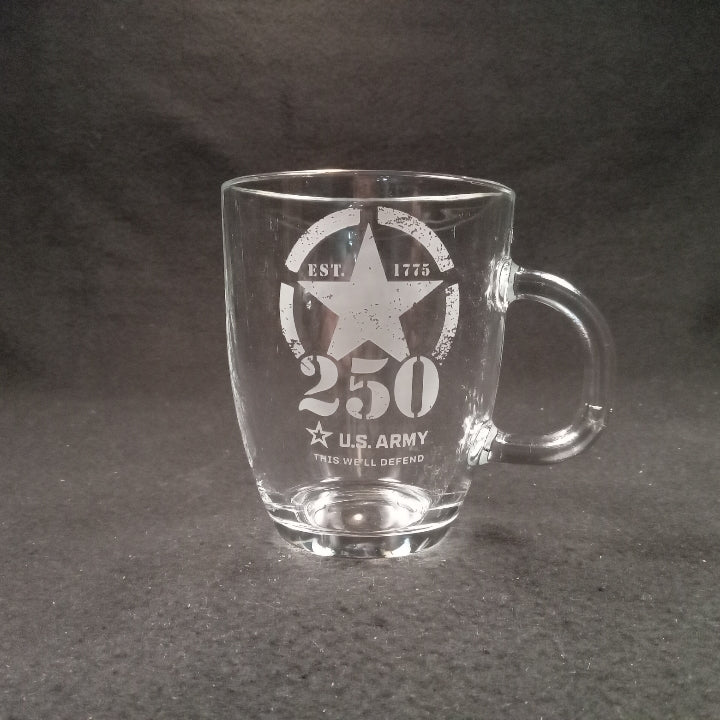 US Army 250th Anniversary Warm Beverage Mug Crystal House