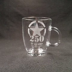 US Army 250th Anniversary Warm Beverage Mug Crystal House