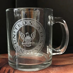 Military Logo Sand Carved on Warm Beverage Mug