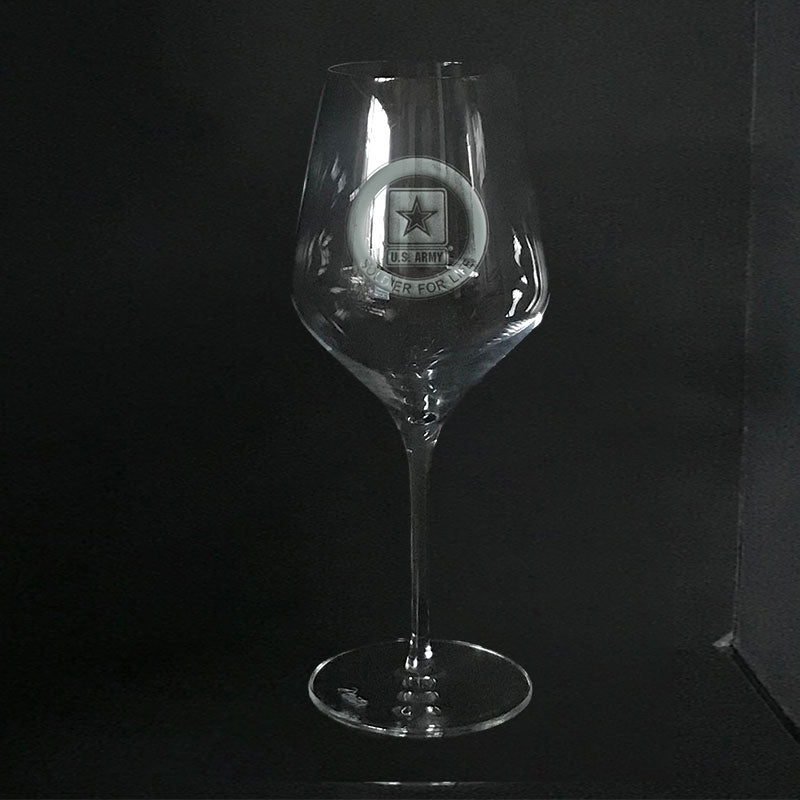 Retired Soldier for life Army logo-Wine glass Crystal House