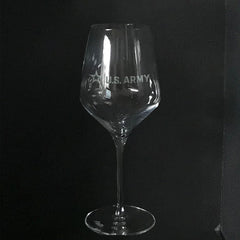 US Army STAR logo - wine glass Crystal House