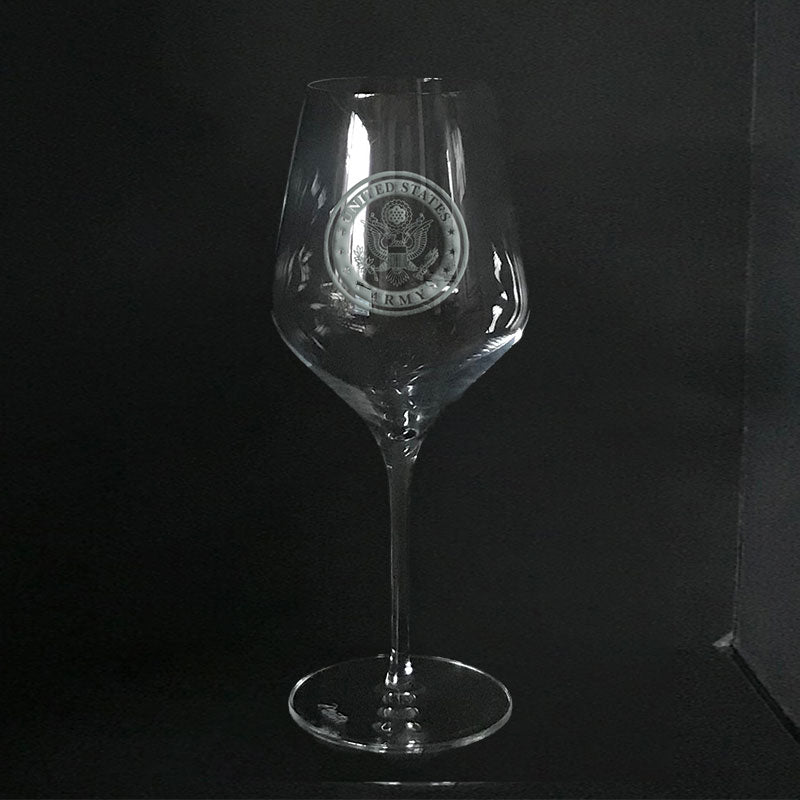 US Army Symbol - Wine Glass Crystal House