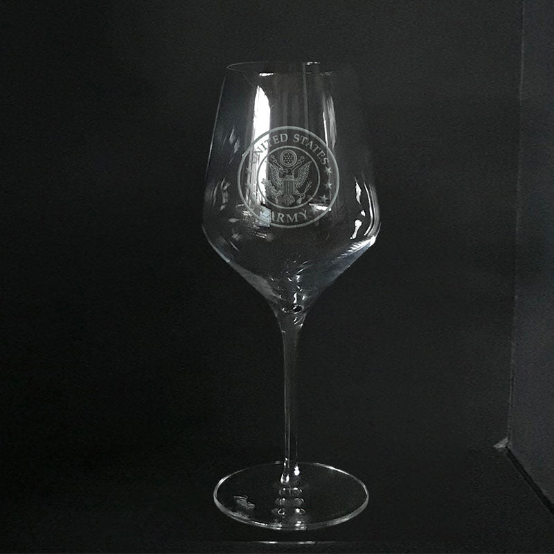 US Army Symbol - Wine Glass Crystal House