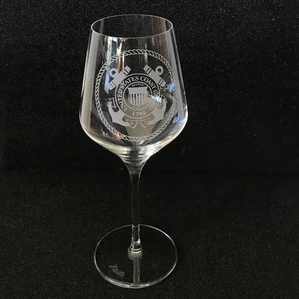 Military Insignia - Red Wine Glasses (PAIR) - Crystal House