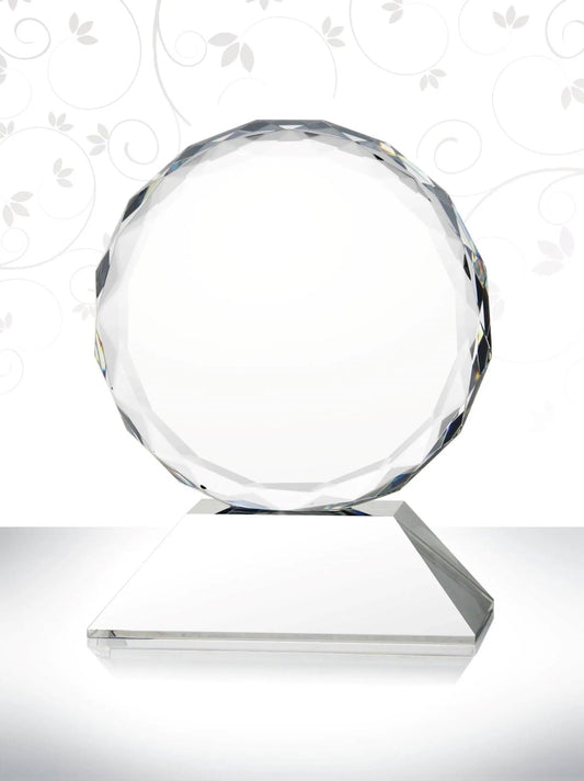 Crystal Scalloped Edge Circle Award Crystal House - RM
