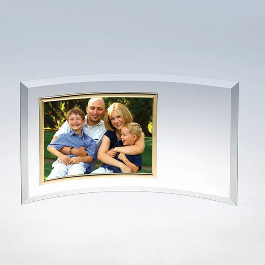 CURVED HORIZONTAL GOLD PHOTO FRAME Crystal House - Prism