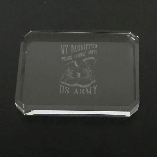 customized army boots-paperweight Crystal House