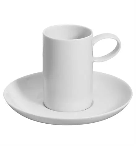 DOMO WHITE LARGE COFFEE CUP & SAUCER Vista Alegre