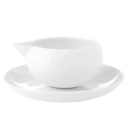 DOMO WHITE SAUCEBOAT & STAND Vista Alegre