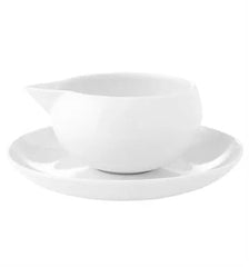 DOMO WHITE SAUCEBOAT & STAND Vista Alegre