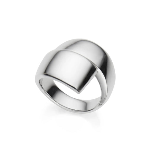 Double Band Ring - Modern Sterling Silver Architectural Statement Ring.