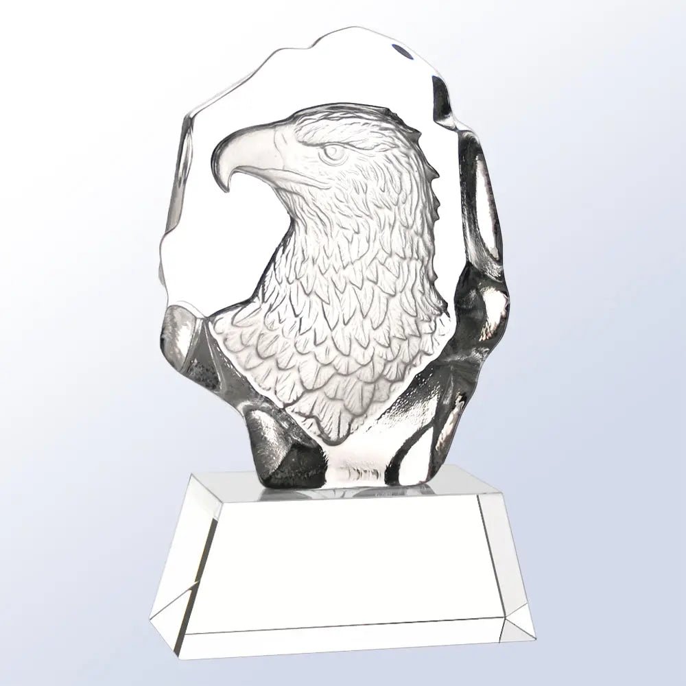 EAGLE PORTRAIT WITH BLACK BASE Crystal House - Prism