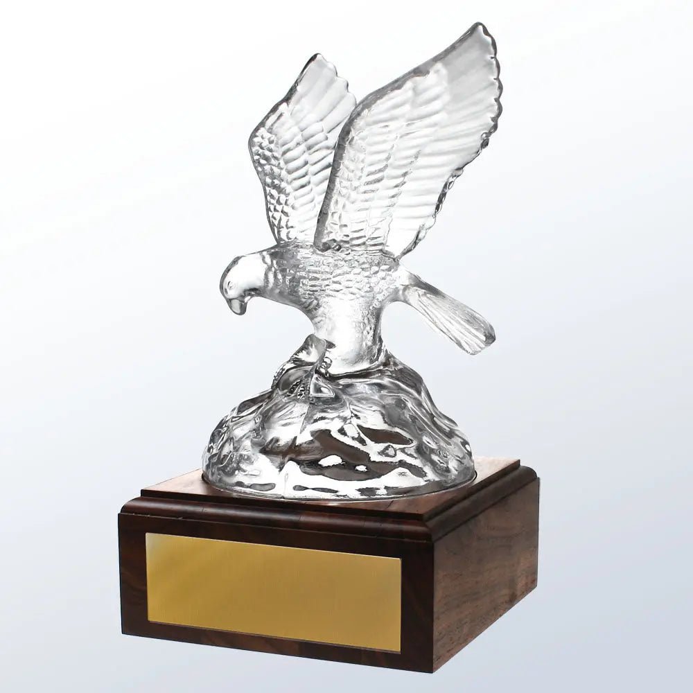 EAGLE PORTRAIT WITH BLACK BASE Crystal House - Prism