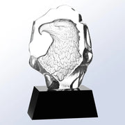 EAGLE PORTRAIT WITH BLACK BASE Crystal House - Prism