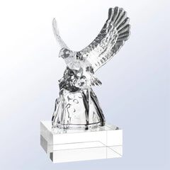 EAGLE PORTRAIT WITH BLACK BASE Crystal House - Prism