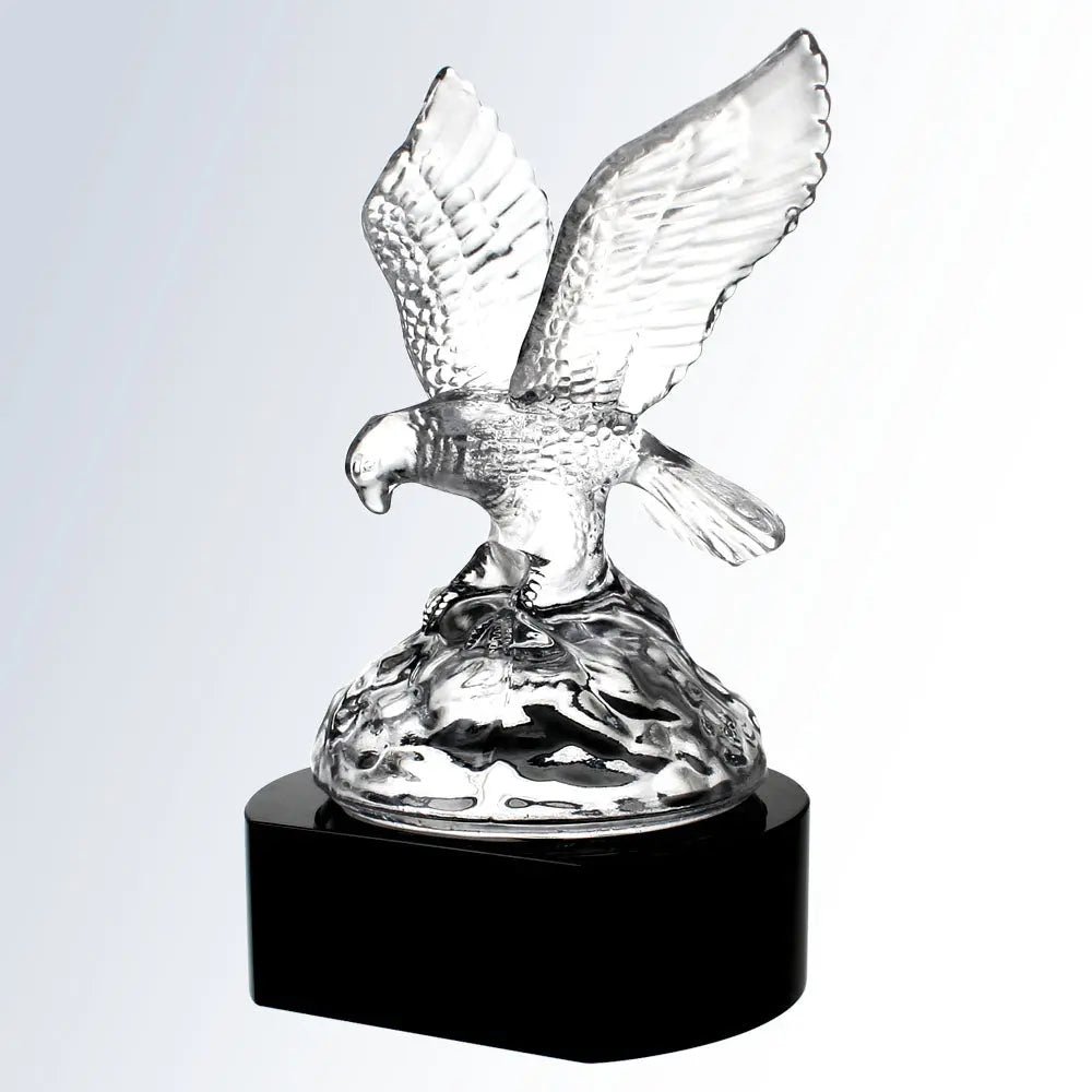 EAGLE PORTRAIT WITH BLACK BASE Crystal House - Prism