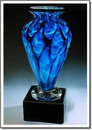Electric Blue Athena Vase - 1909 Monarch Custom Glass