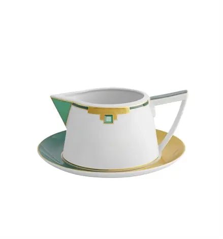 EMERALD SAUCEBOAT AND STAND Vista Alegre