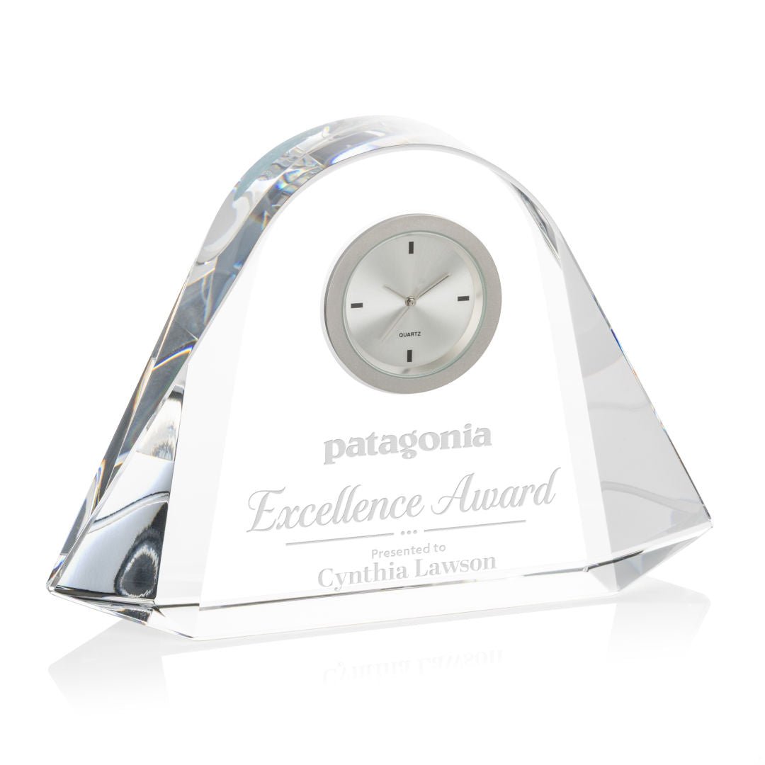 Everall Crystal Desk Clock – Luxury Executive Gift Crystal House - Crystal House
