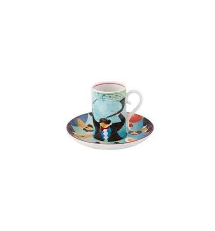 FÜR BEETHOVEN SET 4 COFFEE CUPS W/ SAUCERS Vista Alegre