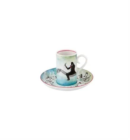 FÜR BEETHOVEN SET 4 COFFEE CUPS W/ SAUCERS Vista Alegre